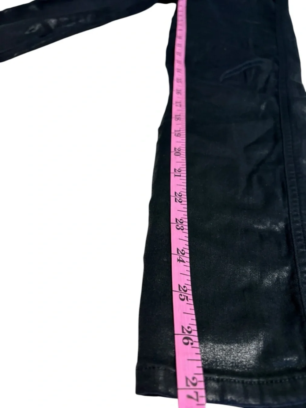 AGOLDE Roxanne High Rise Coated Skinny Jeans Black Leatherette 26 - Picture 7 of 7